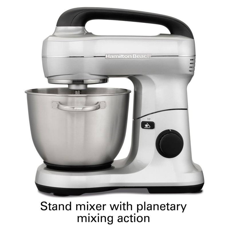  Hamilton Beach Electric Stand Mixer, 4 Quarts, Dough Hook, Flat  Beater Attachments, Splash Guard 7 Speeds with Whisk, Black: Home & Kitchen
