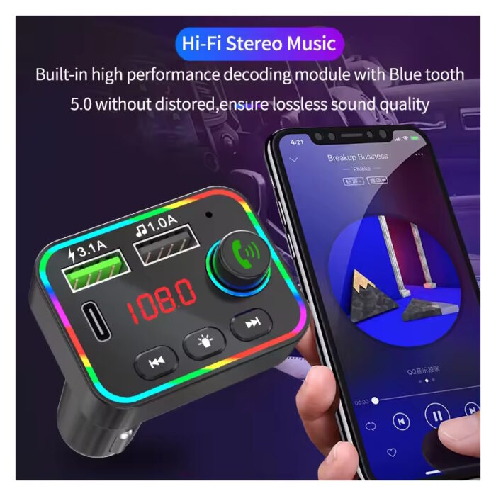 Car FM Transmitter with bluetooth