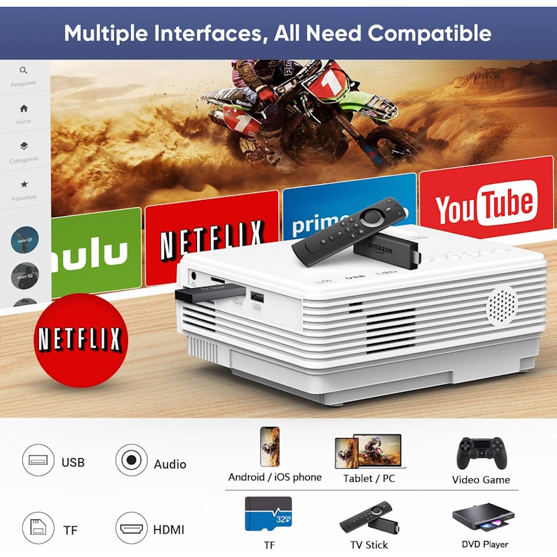 Portable Projector with WiFi and Bluetooth