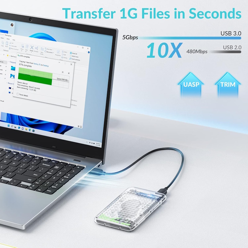 external hard drive enclosure 2.5 10x faster