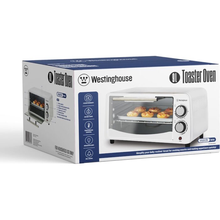 Westinghouse Toaster Oven with 4 Slices, 9L Capacity