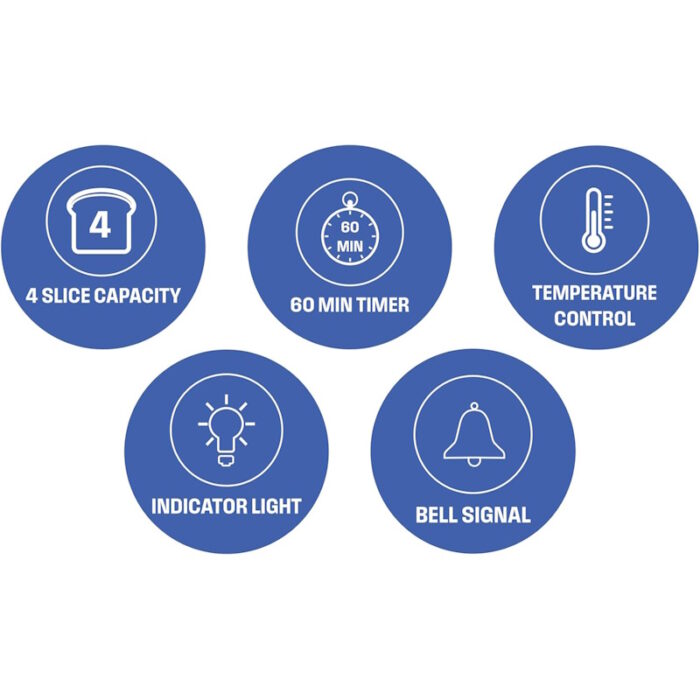 Westinghouse Toaster Oven with 4 Slices, 9 Liter Capacity features