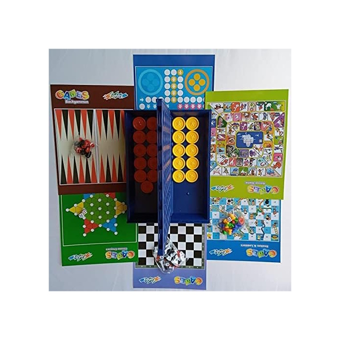 Kid's Board Games Chess, Chinese, Checkers Draughts, Backgammon, Snakes and Ladders, Goose Game, Ludo