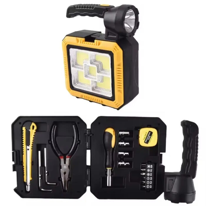 Solar Charging Portable Rechargeable LED Torchlight With Tools Set