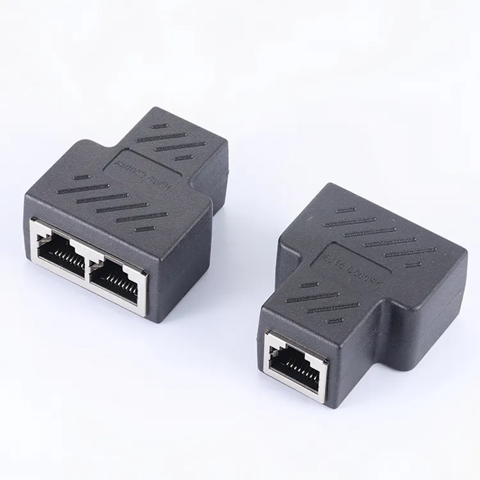 RJ45 Network Adapter 2way Tee Converter Data Sync Connector