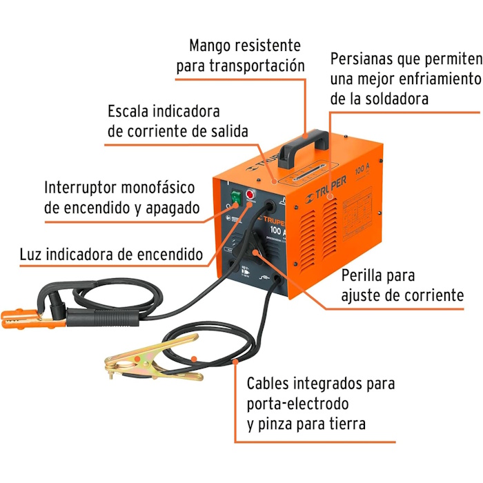 TRUPER e6013 SOT-100 100 Amp AC Electric ARC Welder Plant machine