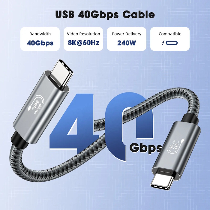 usb 40gps 240w type c thunderbolt